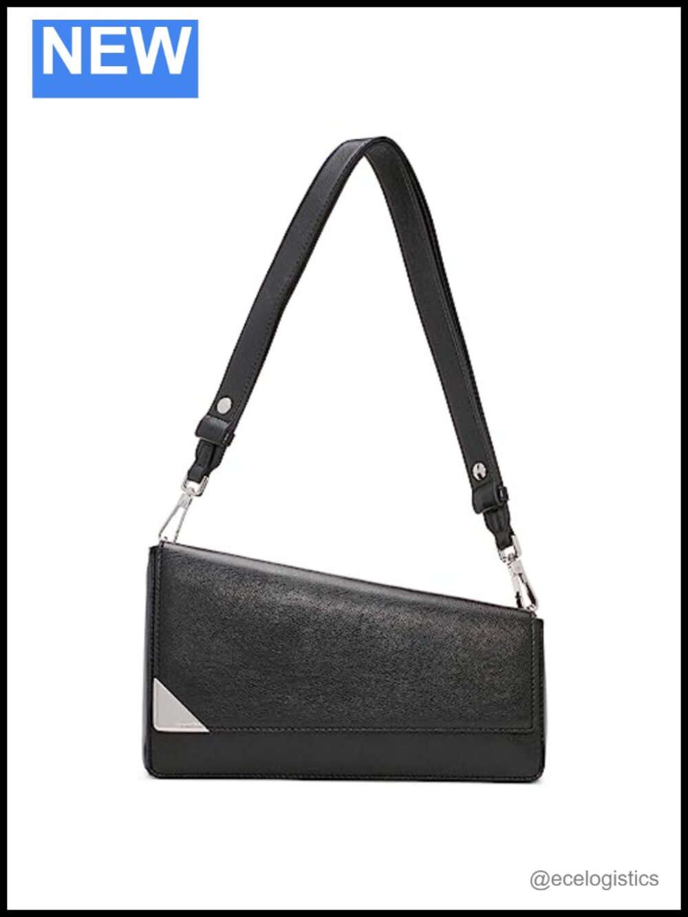 Calvin Klein Basalt Flap Demi Shoulder Bag Waxed PU
